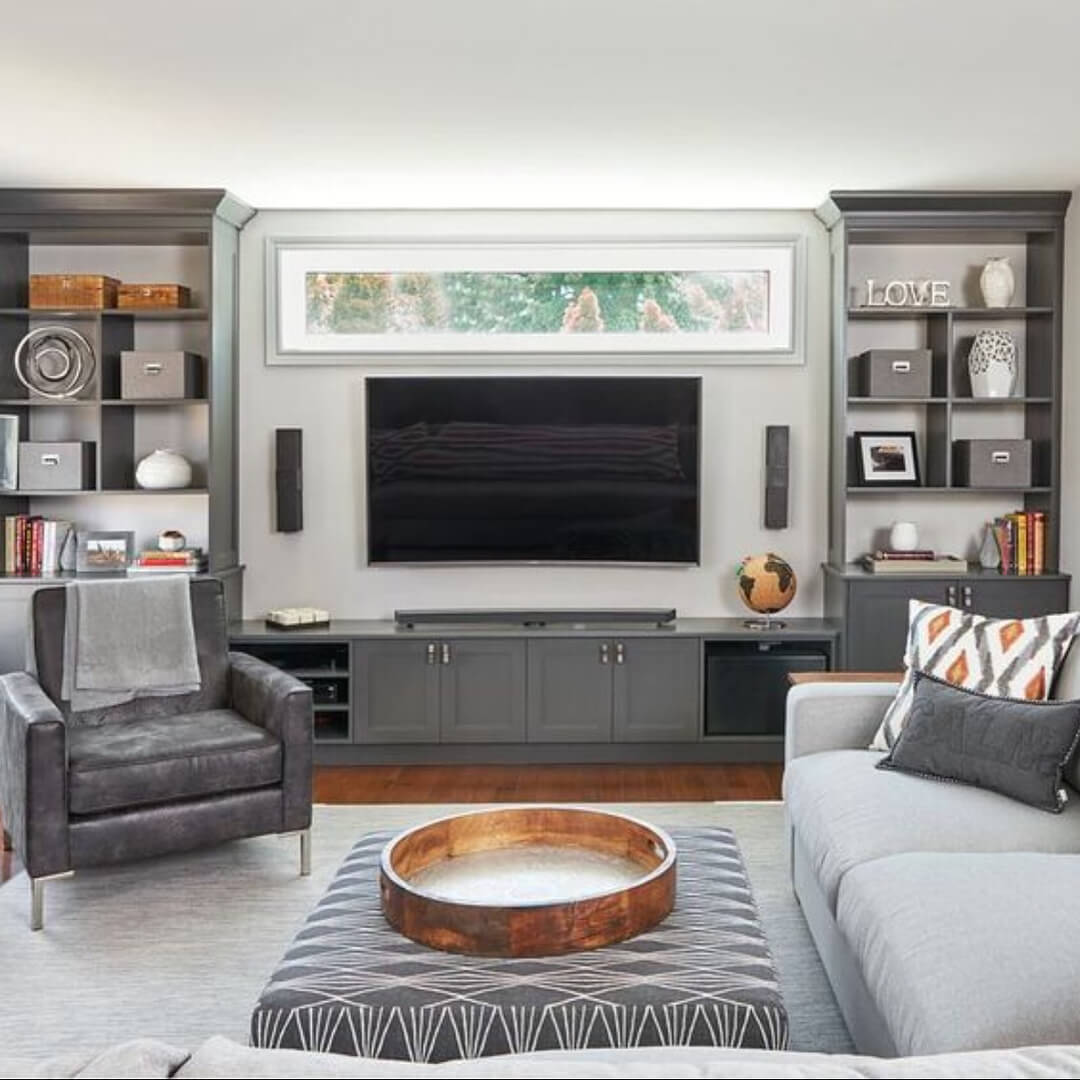 Family Room TV 2 - 7 Stylish Ways To Integrate A TV Into A Family Room.